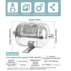Les fabricants peuvent personnaliser le réservoir de <span class=keywords><strong>compresseur</strong></span> en acier inoxydable Boutique1L, réservoir d'air en acier au carbone, réservoir tampon, accessoires supplémentaires - Product Image 2