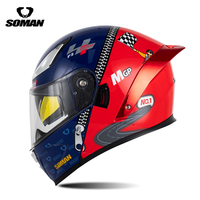 Casque modulaire SOMAN F2 avec double visière, homologué DOT, en ABS, avec spoiler, compatible OEM, Capacete Moto