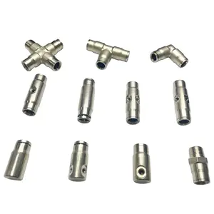 No Hole 3/8 Inch Slip Lock End Connector Nozzle Fitting Plug With 3/16 Inch 10/24 UNC Thread