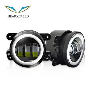 4 inç LED sis farları 30W sarı beyaz ışık halkası DRL kapalı yol sis lambası Jeep Chevrolet Wrangler JK için TJ LJ Dodge Journey