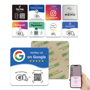 Tarjeta NFC para reseñas de Google, 13.56 MHz, resistente al agua, NFC213, programable, con código QR, PVC, tarjeta NFC para reseñar con un toque. - Product Image 2