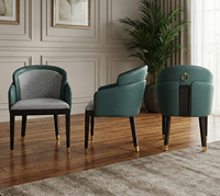 Chaise de salle à manger d'hôtel moderne de luxe en bois massif, fauteuil en tissu cuir PU avec dossier en rotin pour appartements, hôtels et restaurants