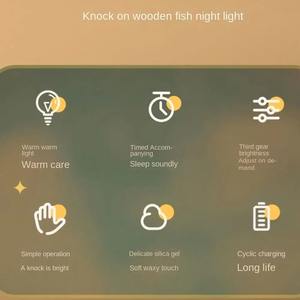 Lámpara de Noche de PVC con Forma de Pez de Madera, Luz de Oración para la Bendición, Regalo con Ajuste de Tres Colores, Lámpara Percusiva, Juguete de Regalo - Product Image 4