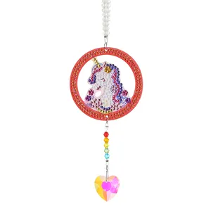 Factory Wholesale 5D Diamond Painting Diy Digital Point Diamond Creative Cartoon Horse Car Interior Crystal Pendant Decoration