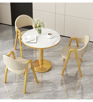 Design moderne nordique Simple loisirs petite Table en MDF noyer café Table à manger ensemble hôtel bureau réception négociation réunions