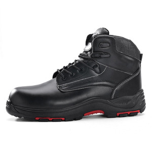Botas de Trabajo de Seguridad de Cuero DSF53 para Hombre, Negras, Resistentes, para Exteriores, Tácticas, con Suela Antipinchazos, para Todas las Estaciones - Product Image 1