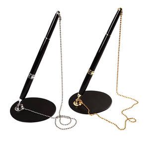 Venta <span class=keywords><strong>al</strong></span> por mayor Base fija con cadena Metal escritorio pluma Hotel Conferencia Banco mano cuenta firma negocios regalo bola - Product Image 5