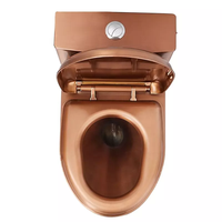 S trap/p Trap Cuvette de toilette en acier inoxydable or rose Monté au sol One Pieces Wc Toilet Set