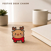 Broche émaillée personnalisée renne pas chère, broche de Noël Kawaii en émail souple, écharpe rouge, cadeau de vacances, alliage de zinc, vente en gros OEM en vrac