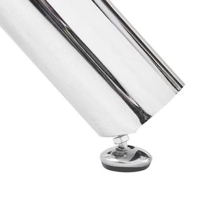 طاولة غرفة مستديرة لـ 4-6 أشخاص من الزجاج المقسى الحديث قاعدة فضية متينة لأرجل الكروم لغرفة المعيشة وغرفة الطعام - Product Image 6