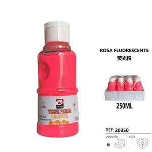 Medio Artístico para Acuarela Mejorado, TEPERAS ROSA FLORESCENTE con Polvo Fluorescente para Pintar en Papel - Product Image 1