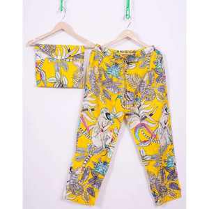 Conjunto de Pijama Informal para Mujer con Estampado de Selva, Transpirable, de Algodón Satinado, Manga Larga, Cintura Elástica, Ropa de Dormir Cómoda para Otoño - Product Image 4