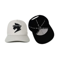 Topi bisbol hitam abu-abu 5 Panel kustom Topi bisbol bordir 3D Topi bisbol uniseks katun dapat diatur