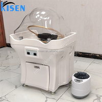 Dernier lit de massage portable japonais Headspa avec réservoirs d'eau, bol de lavage des cheveux avec chauffage et cuiseur vapeur pour spa et salon