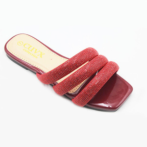 Nouvelles chaussures pour femmes, version avec strass, tongs plates, tongs <span class=keywords><strong>sexy</strong></span> à bout carré, sandales pour femmes, sandales confortables - Product Image 2