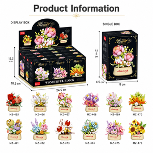 Kit de Pot de Fleurs DIY en Blocs de Construction, Mini Bouquet Floral Créatif en Briques, Jouet Décoratif pour la Maison, Ornement de Bureau, Cadeau pour Enfants et Adultes, <span class=keywords><strong>Vente</strong></span> en Gros - Product Image 6