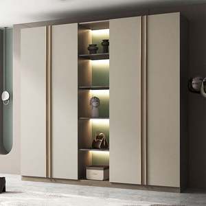 Santopova Factory Supply Aluminium Wardrobe with Glass Closet Wardrobe Luxury Modern Designs Wooden Wardrobe - Product Image 5