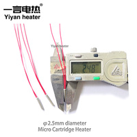 Chauffe-eau micro-carteuse Yiyan de 2,5 mm de diamètre, 24 V/12 V, tube chauffant en acier inoxydable, plage de température 0-300°C, nickel-chrome