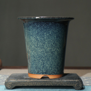 Maceta de Cerámica para Orquídeas, Estilo Antiguo Jun, Esmalte con Diseño de Copos de Nieve, Forma de Pétalo, Transpirable - Product Image 2