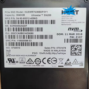 Unidad de Estado Sólido Interna Ultrastar SN200 3840G NVMe U2 HUSMR7638BDP3Y1 Usada, Interfaz NVMe de Alta Velocidad, Transferencia de Datos Rápida - Product Image 1