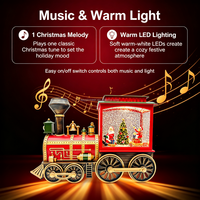 Lanterne LED de Noël scintillante en gros avec musique, cabine téléphonique, train, carrousel, décoration de table, cadeau de vacances