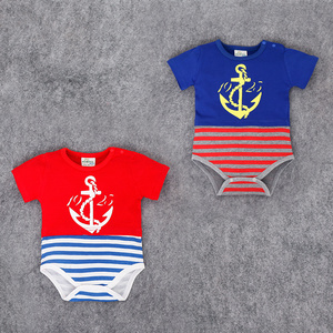 Nuevos productos 2017 algodón recién nacido Technic Baby Clothes Summer Naval Wind Romper - Product Image 1