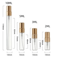 Vente en gros de mini flacons en verre transparents de 2 ml, 3 ml, 5 ml, 10 ml, 15 ml avec bouchon à vis, pour échantillons de parfum, vaporisateurs de poche, emballages
