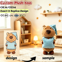 Fabricant de jouets en peluche personnalisés en forme de marmotte endormie, poupée en peluche marmotte en pyjama pour cadeau promotionnel