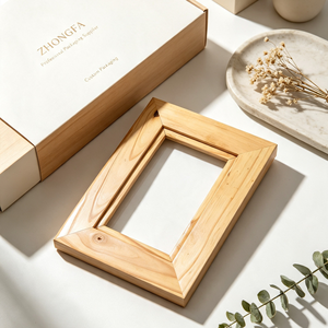 Cadre photo en bois massif personnalisé avec finition vernie peinte, surface lisse, style européen, cadre photo mural, décoration intérieure - Product Image 1