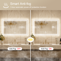 60 36 US Local Stock LED Miroir de salle de bain Grand Rectangle Illuminé Interrupteur Tactile Anti-buée Décor à la maison IP44 Note pour Hôtel
