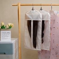 Producto DE FÁBRICA DE China, extensiones de cabello transparentes de seda satinada, bolsa de peluca, bolsas de almacenamiento transparentes con percha y cremallera para pelucas