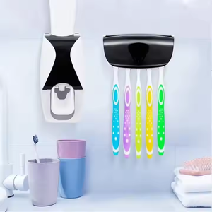 Dispensador automático de pasta de dientes sin perforaciones, el más vendido, soporte adhesivo de pared para cepillos de dientes y pasta de dientes, soportes para cepillos de dientes eléctricos - Product Image 2