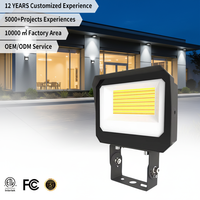 Reflector LED de Aluminio para Exteriores, IP65, SMD, Alta Luminosidad, Impermeable, Sensor Amplio, CRI 80, 160lm/W, para Patio, Venta al Por Mayor