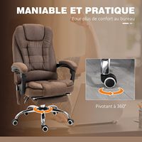 Chaises de bureau de direction, de chef et de cadre, en tissu brun, en coton et en lin, à hauteur réglable, avec repose-pieds, massage doux, vente chaude