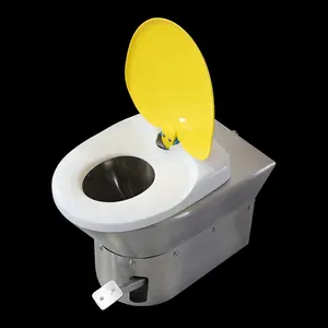 Kommerzielle Edelstahl Schwerkraft spülung Toiletten sitz Vandalen sichere Edelstahl Fuß spülung Toilette für Boote