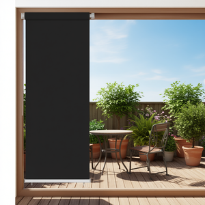 Persiana Enrollable Inteligente para Exteriores de 23.6"x90.6" Negra de HDPE con Operación Manual para Ventanas de Balcón - Product Image 2
