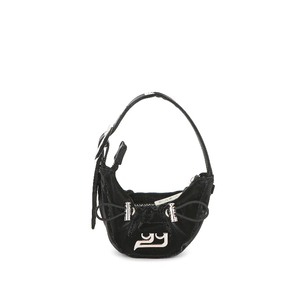 Bolso Llavero Ligero de la Mejor Calidad, Negro Brillante con Efecto Arrugado y Detalles de Ojales en la Correa para un Estilo Moderno - Product Image 1