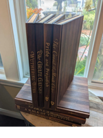 Planche à découper en bois massif en forme de livre, avec support en bois, pour le fromage et le pain, comme un livre vintage