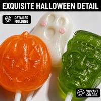 Sucettes d'Halloween effrayantes en forme de citrouille, fantôme, sorcière, Frankenstein, bonbons durs aromatisés aux fruits, cadeaux de fête, vente en gros