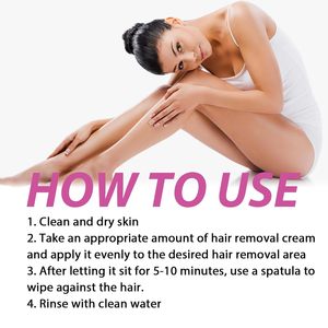 Crème épilatrice apaisante douce pour femmes et hommes Lotion épilatoire pour les aisselles et les jambes Bikini pour les poils indésirables - Product Image 6