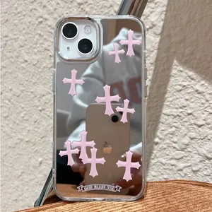 Miroir de maquillage de luxe Jésus <span class=keywords><strong>Christ</strong></span> Croix Pour iPhone11 12 13 14 15 16Pro Max 15Pro 16Pro 14Pro Miroir Visage iPhone Cas Couverture Rigide - Product Image 1