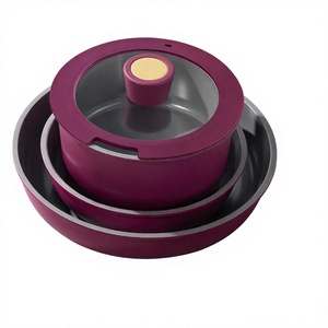 Sartenes y <span class=keywords><strong>Ollas</strong></span> <span class=keywords><strong>de</strong></span> Aluminio al por Mayor con Tapa <span class=keywords><strong>de</strong></span> Vidrio y Mango Ergonómico para el Hogar, Restaurantes y Chefs - Product Image 4