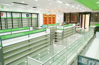 02-DYJYS004-P Étagère de pharmacie moderne et minimaliste avec éclairage LED, finition stratifiée écologique, logo personnalisé pour une utilisation multifonctionnelle