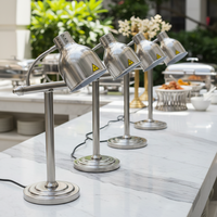 Lampe chauffante électrique ORIX en acier inoxydable à double tête réglable, autoportante, pour buffet commercial
