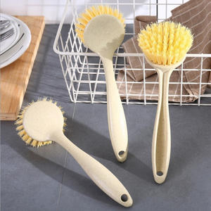 Brosse à vaisselle en paille de blé, brosse de cuisine à long manche, brosse à vaisselle, nettoyage domestique, multifonctionnelle à suspendre - Product Image 4