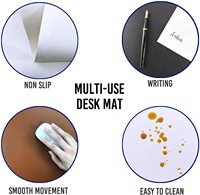 Tapis de souris extra fin, étanche et multifonctionnel en cuir PU, pour le bureau