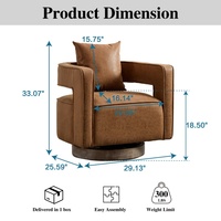Fauteuil pivotant moderne OEM en cuir PU avec dossier inclinable réglable et base patinée en bois