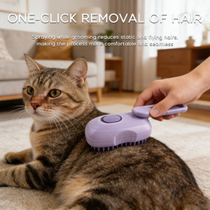 Brosse à vapeur pour animaux de compagnie JC Custom, nouveau modèle de luxe, pour chats et chiens, en plastique, rechargeable, pour voyager, pour enlever les poils, brosse de toilettage, peigne de massage - Product Image 6