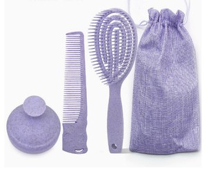 Cepillo Masajeador de Cuero Cabelludo de Paja de Trigo, Cepillo Plano para Champú, Cepillo Desenredante y Set de Peines para Hombres y Mujeres - Product Image 1