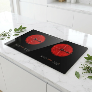 Piano Cottura Elettrico in Ceramica a Doppio Bruciatore Integrato, Controllo Touch, <span class=keywords><strong>Induzione</strong></span> 2000W per Lato, 710x400, Microcristallino, per Uso Domestico - Product Image 6